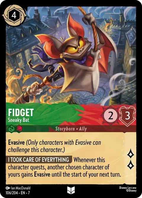 Fidget — Sneaky Bat, card 106 from Archazia's Island