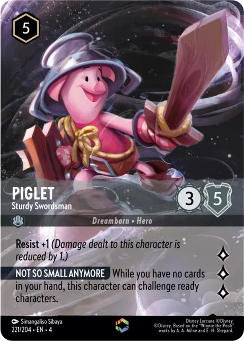 Piglet — Sturdy Swordsman, card 221 from Ursula's Return