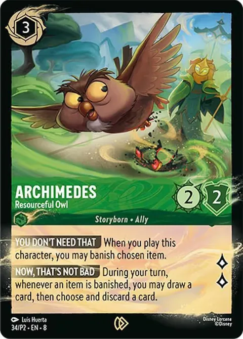Archimedes — Resourceful Owl, card 34 from Promo Set 2