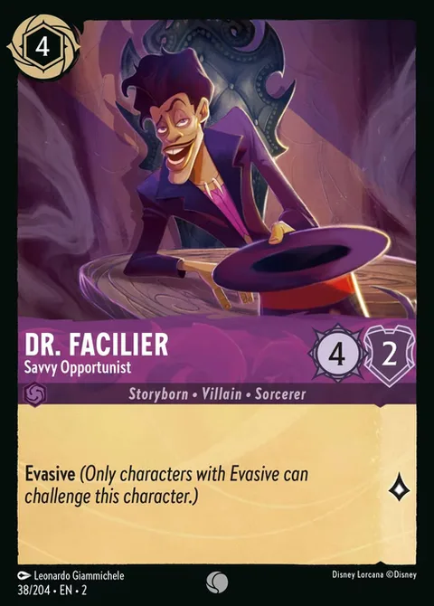 Dr. Facilier — Savvy Opportunist, card 38 from Rise of the Floodborn