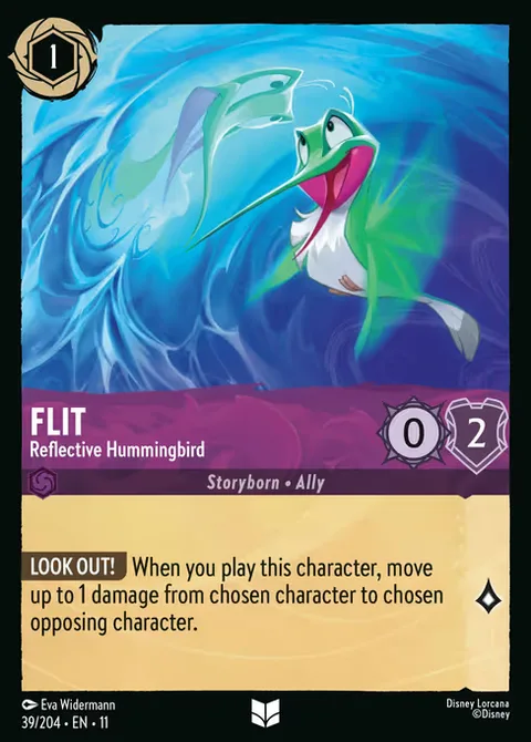 Flit — Reflective Hummingbird, card 39 from Winterspell
