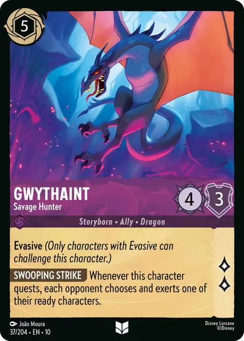 Gwythaint — Savage Hunter, card 37 from Whispers in the Well