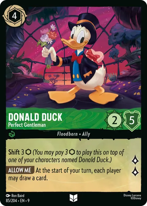 Donald Duck — Perfect Gentleman, card 85 from Fabled