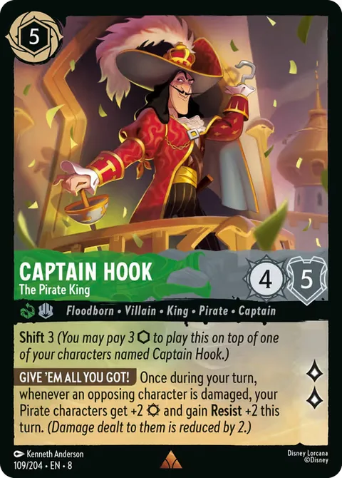 Captain Hook — The Pirate King, card 109 from Reign of Jafar