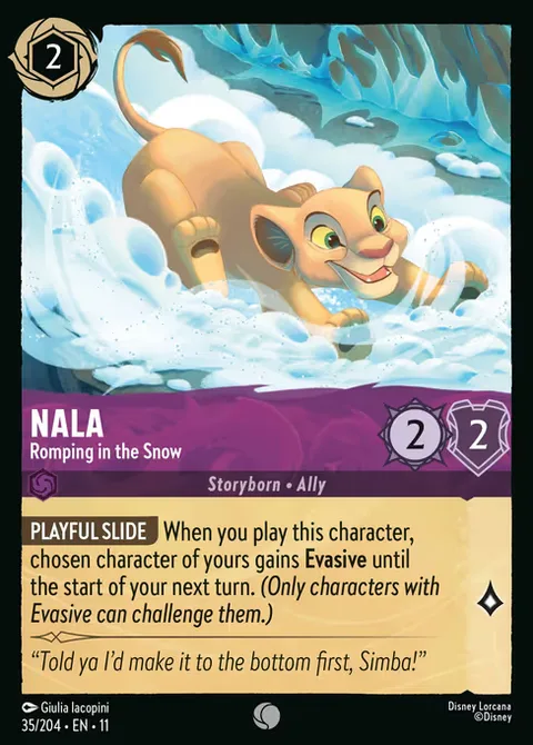 Nala — Romping in the Snow, card 35 from Winterspell