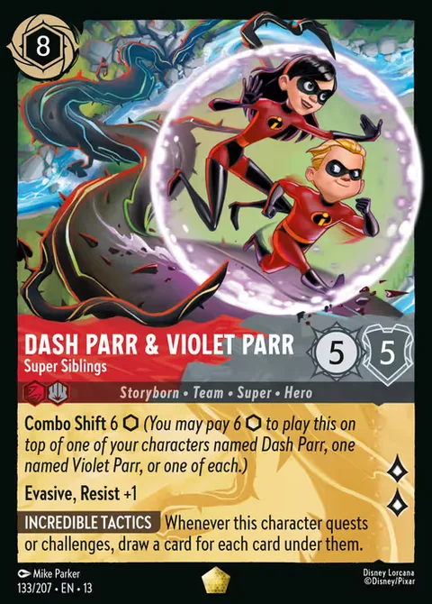 Dash Parr & Violet Parr — Super Siblings, card 133 from Attack of the Vine!