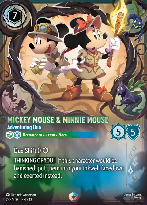 Mickey Mouse & Minnie Mouse — Adventuring Duo, card 238 from Attack of the Vine!