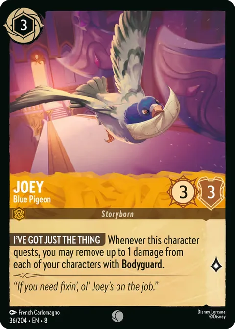 Joey — Blue Pigeon, card 36 from Reign of Jafar