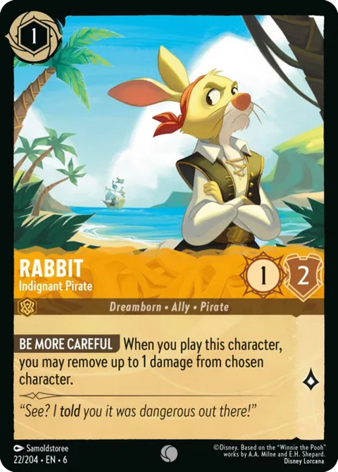Rabbit — Indignant Pirate, card 22 from Azurite Sea