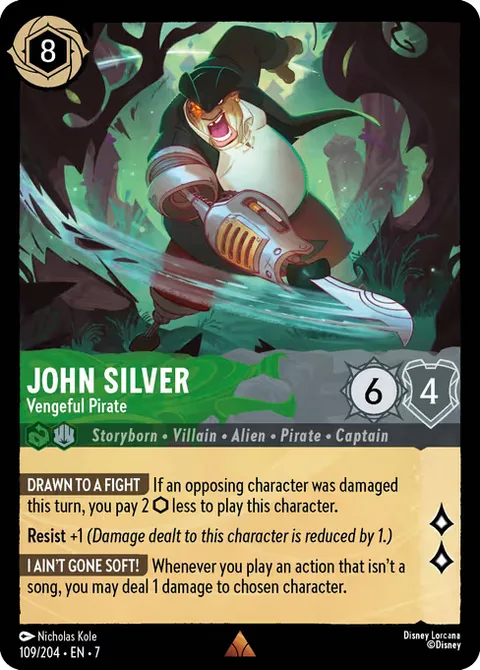 John Silver — Vengeful Pirate, card 109 from Archazia's Island