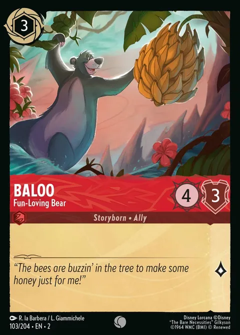 Baloo — Fun-Loving Bear, card 103 from Rise of the Floodborn