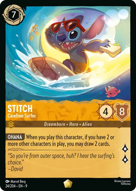 Stitch — Carefree Surfer, card 24 from Fabled