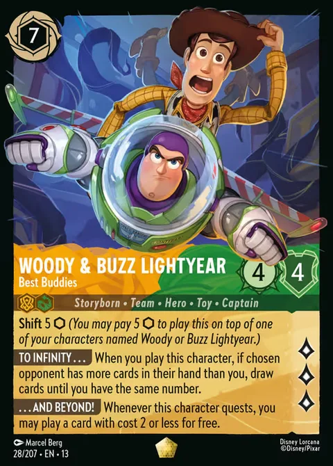 Woody & Buzz Lightyear — Best Buddies, card 28 from Attack of the Vine!