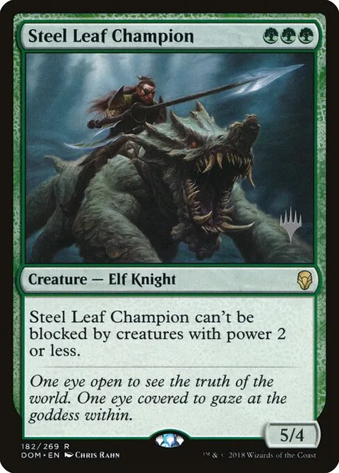 Steel Leaf Champion, card 182p from Dominaria Promos