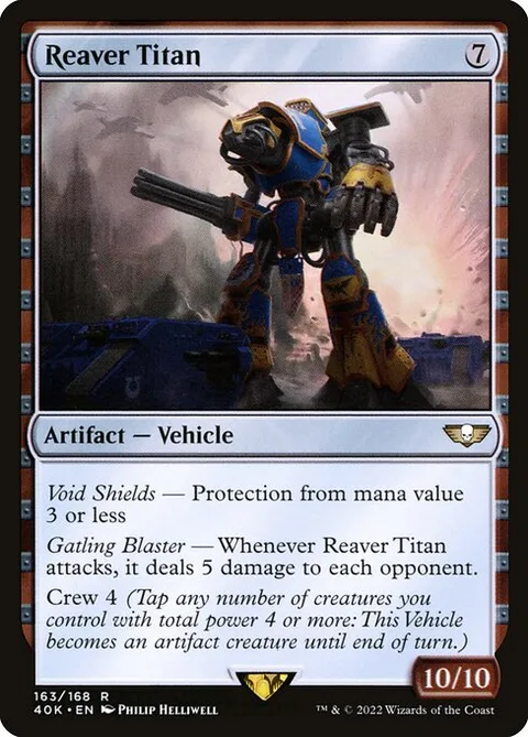 Reaver Titan, card 163 from Warhammer 40,000 Commander