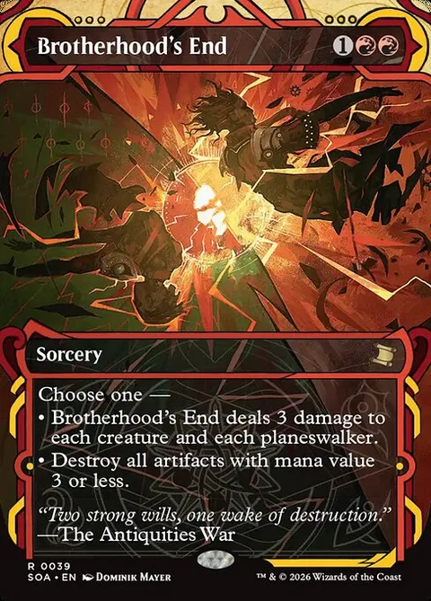 Brotherhood's End, card 39 from Secrets of Strixhaven Mystical Archive