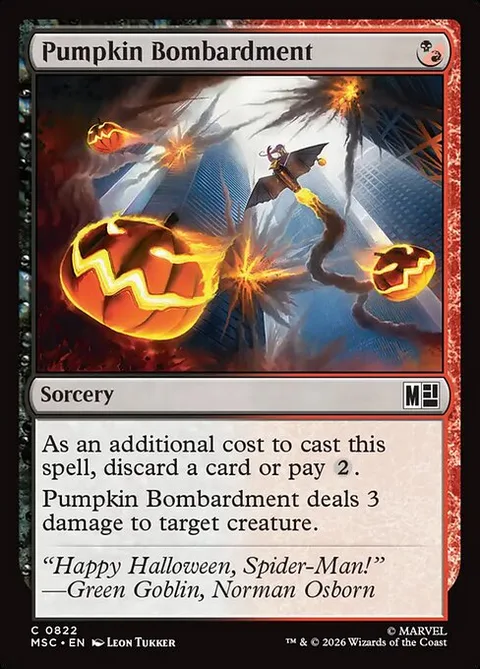 Pumpkin Bombardment, card 822 from Marvel Super Heroes Commander