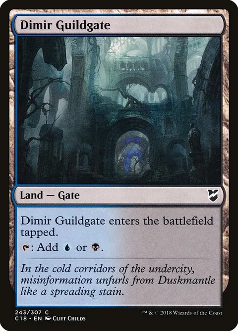 Dimir Guildgate, card 243 from Commander 2018