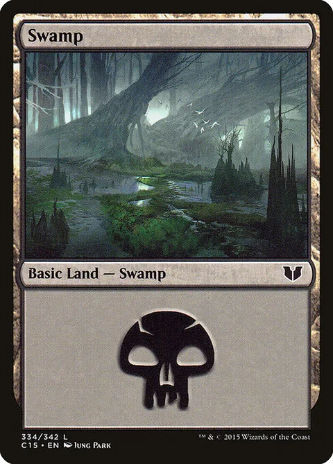 Swamp, carte 334 de Commander 2015