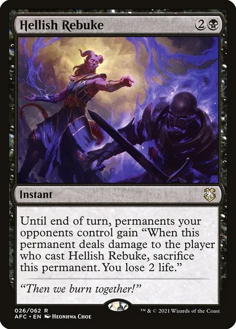 Hellish Rebuke, card 26 from Forgotten Realms Commander
