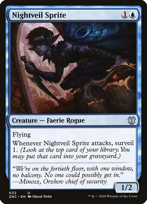 Nightveil Sprite, card 32 from Zendikar Rising Commander