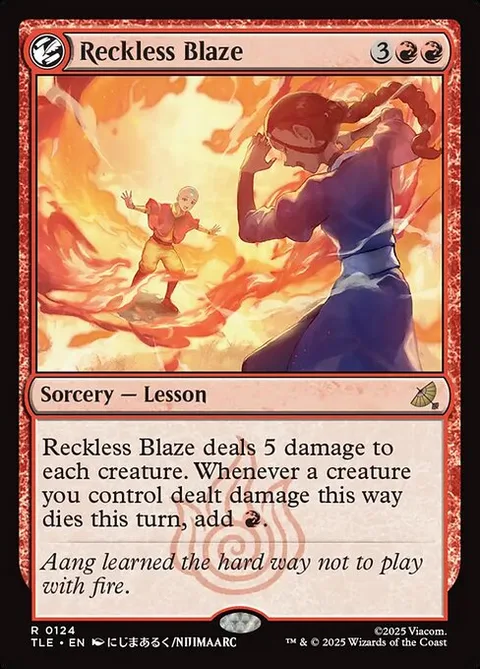 Reckless Blaze, card 124 from Avatar: The Last Airbender Eternal