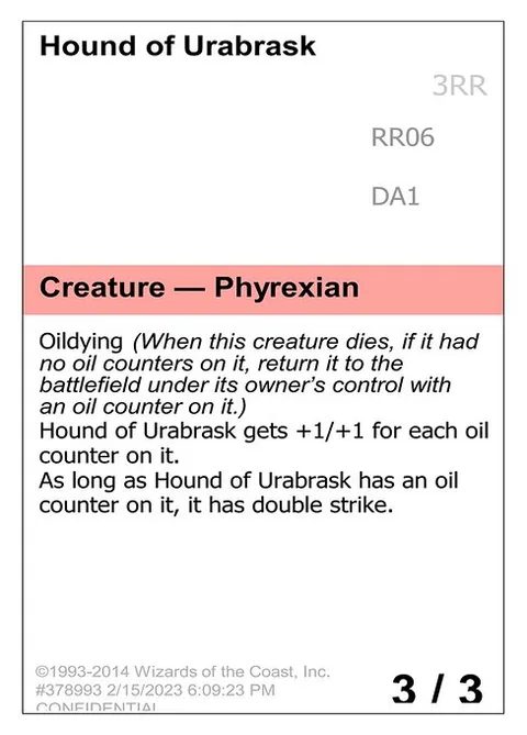 Hound of Urabrask, card RR06 from Unknown Event