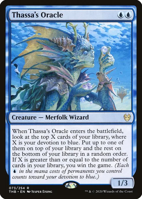 Thassa's Oracle, card 73p from Theros Beyond Death Promos