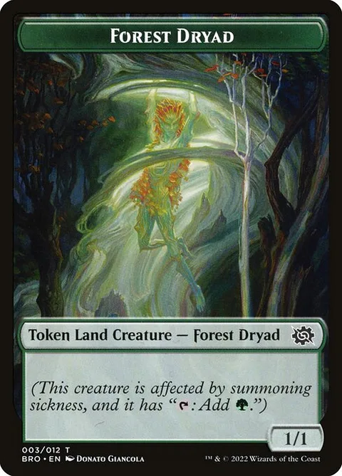 Forest Dryad, card 3 from The Brothers' War Tokens