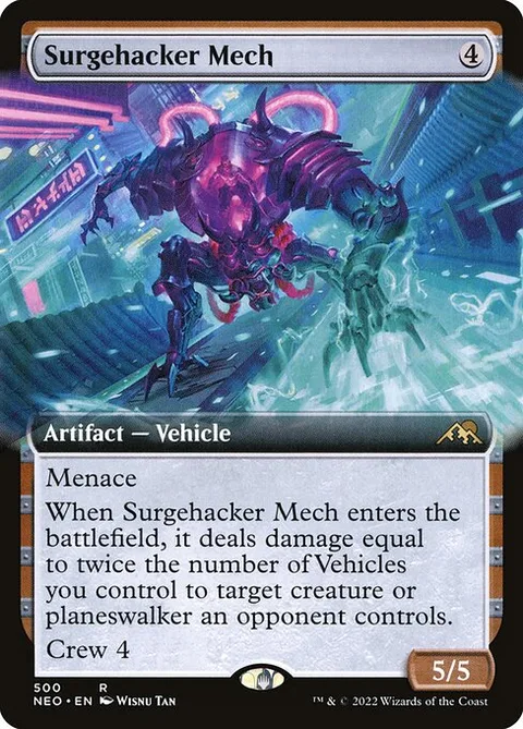 Surgehacker Mech, card 500 from Kamigawa: Neon Dynasty