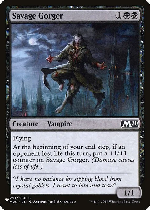 Savage Gorger, carte M20-291 de The List