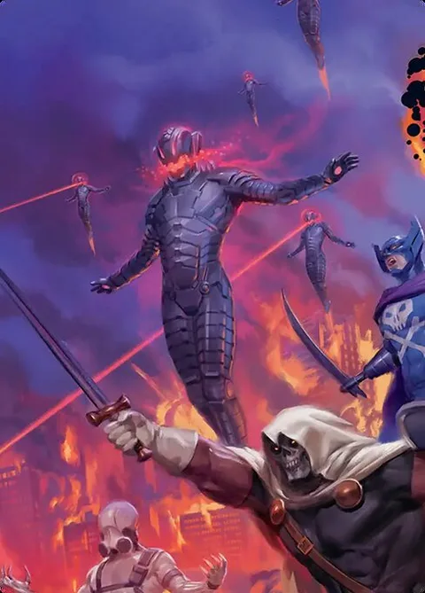Ultron, Machine Overlord // Ultron, Machine Overlord, card 7b from Marvel Super Heroes Art Series