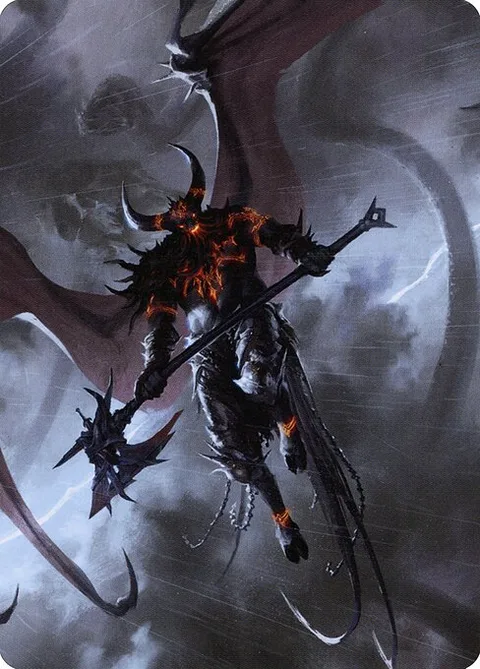 Burning-Rune Demon // Burning-Rune Demon, card 20 from Kaldheim Art Series