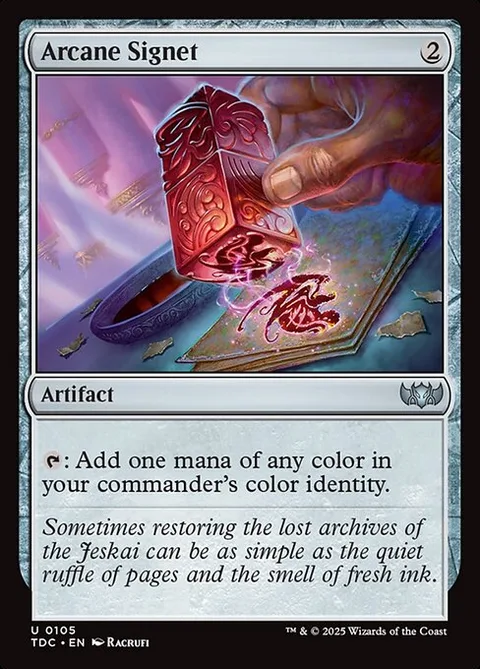Arcane Signet, card 105 from Tarkir: Dragonstorm Commander