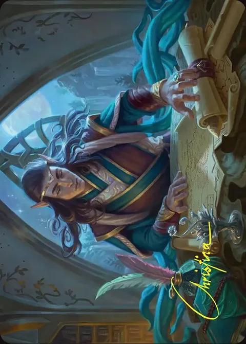 Elrond, Moon-Reader // Elrond, Moon-Reader, card 9 from The Hobbit Art Series