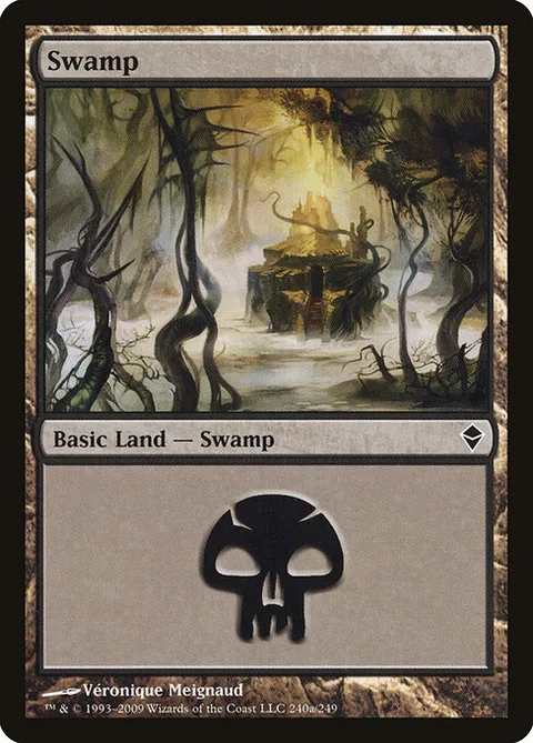 Swamp, carte 240a de Zendikar
