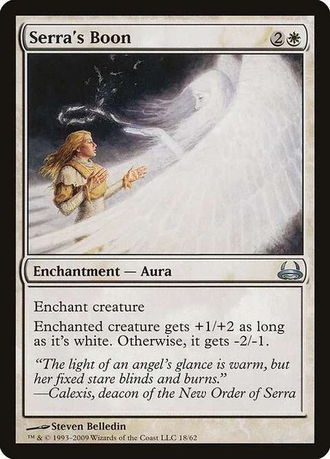 Serra's Boon, card 18 from Duel Decks: Divine vs. Demonic
