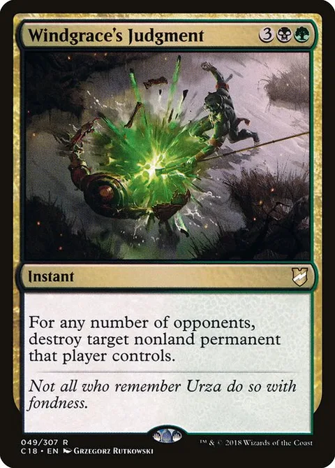 Windgrace's Judgment, card 49 from Commander 2018