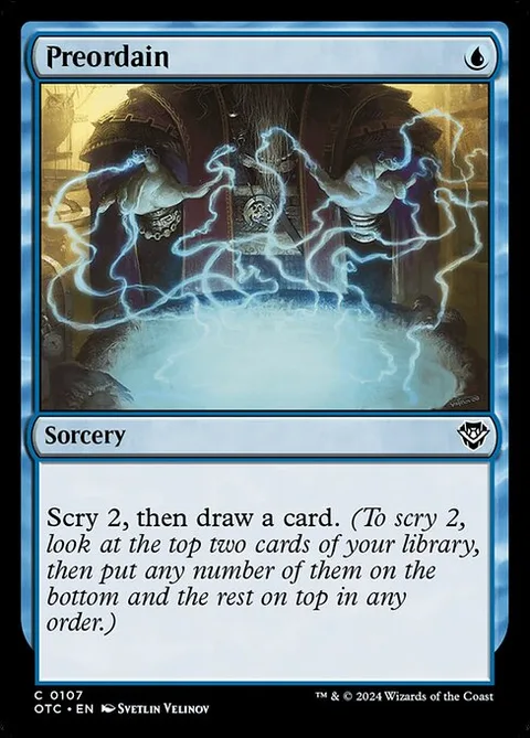 Preordain, carte 107 de Outlaws of Thunder Junction Commander