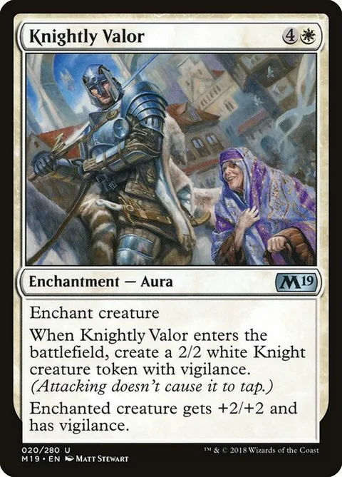 Knightly Valor, card 20 from Core Set 2019