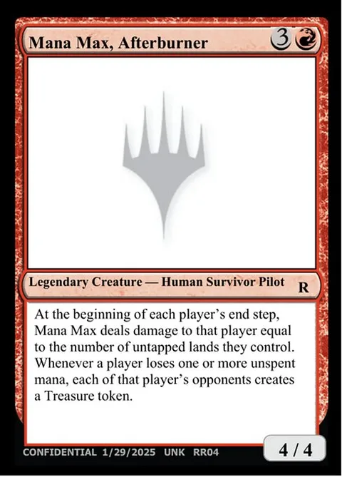 Mana Max, Afterburner, card RR04f from Unknown Event