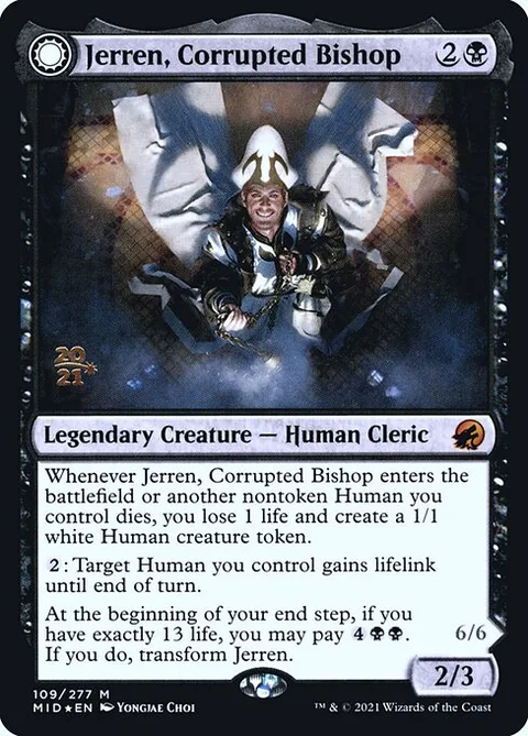 Jerren, Corrupted Bishop // Ormendahl, the Corrupter, card 109s from Innistrad: Midnight Hunt Promos