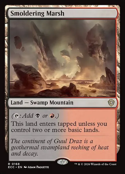 Smoldering Marsh, card 168 from Lorwyn Eclipsed Commander