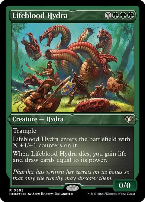 Lifeblood Hydra, card 565 from Commander Masters