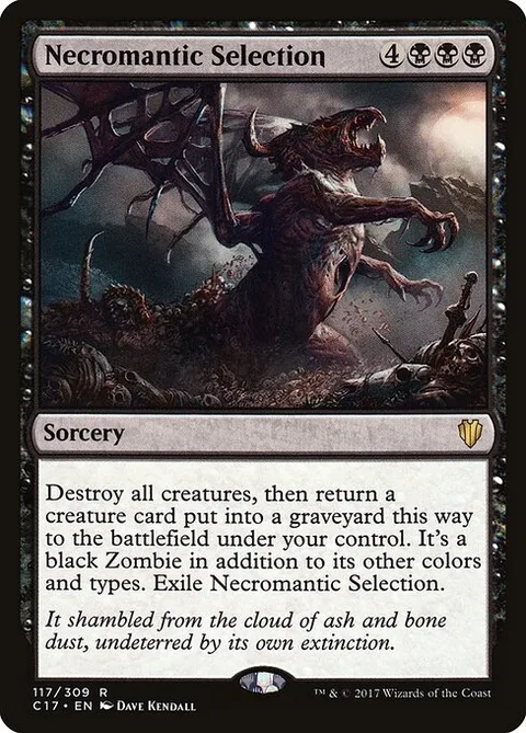 Necromantic Selection, card 117 from Commander 2017
