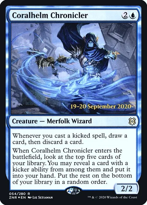 Coralhelm Chronicler, carte 54s de Zendikar Rising Promos