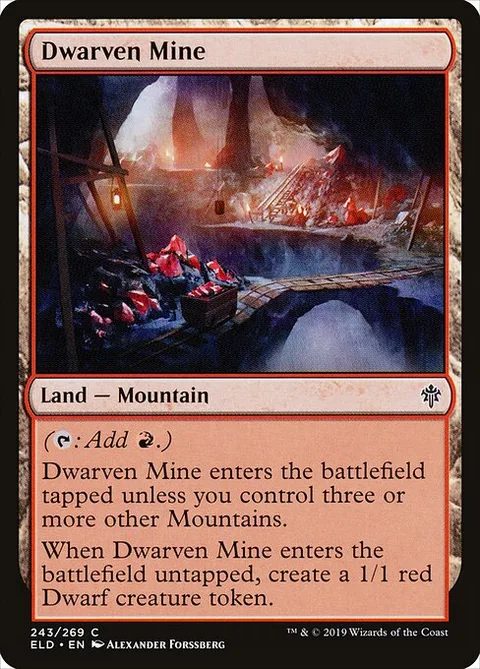Dwarven Mine, card 243 from Throne of Eldraine