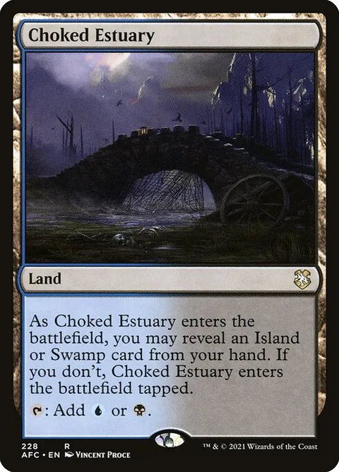 Choked Estuary, card 228 from Forgotten Realms Commander
