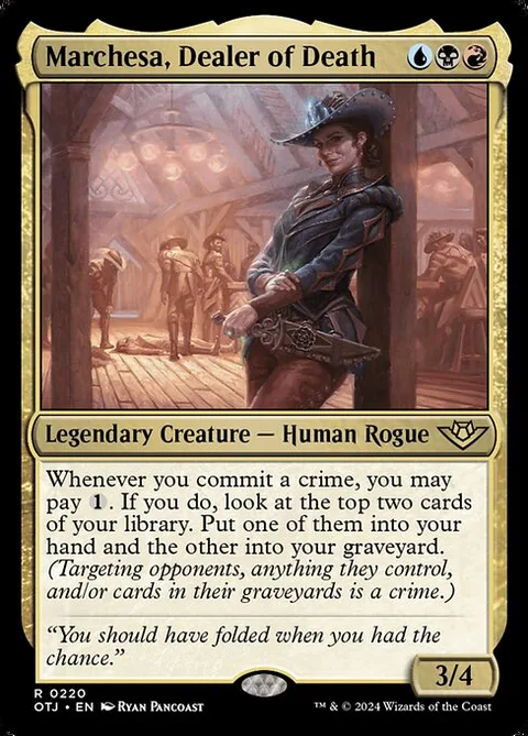 Marchesa, Dealer of Death, card 220 from Outlaws of Thunder Junction