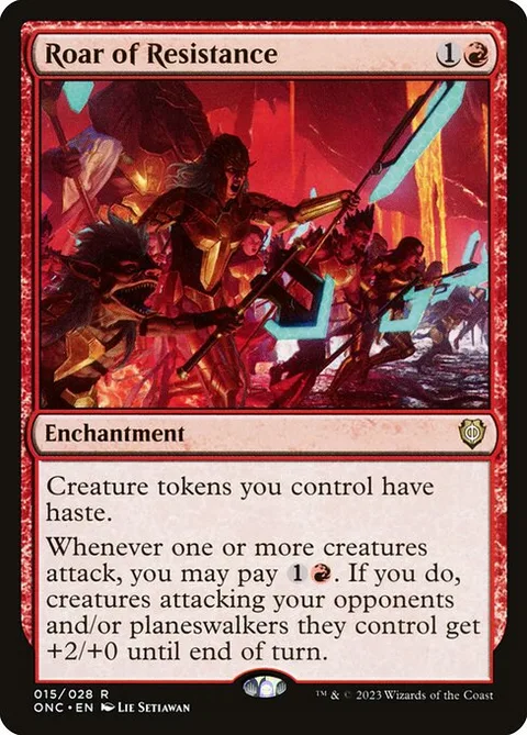 Roar of Resistance, card 15 from Phyrexia: All Will Be One Commander
